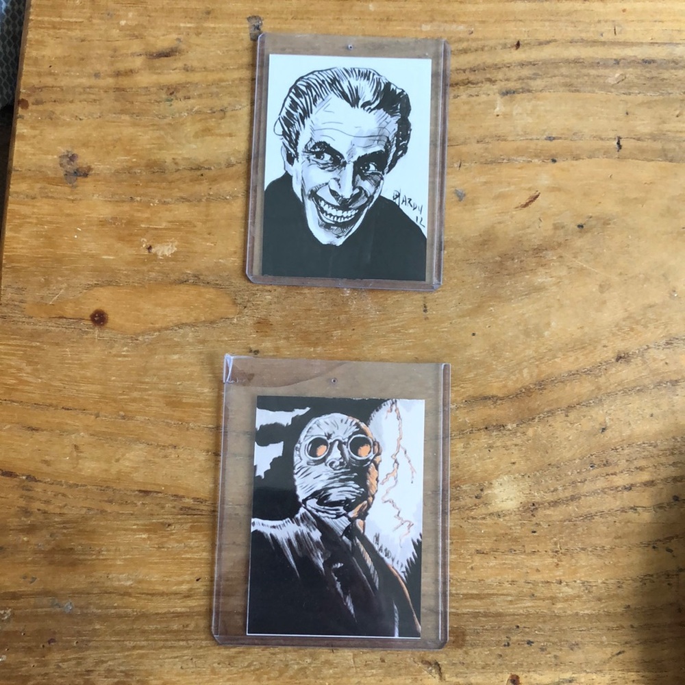 Horror Art by David G. Hardy Invisible Man and The Man Who Laughs